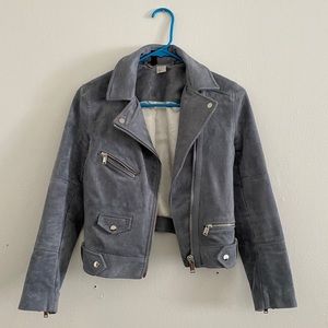Grey-blue biker jacket